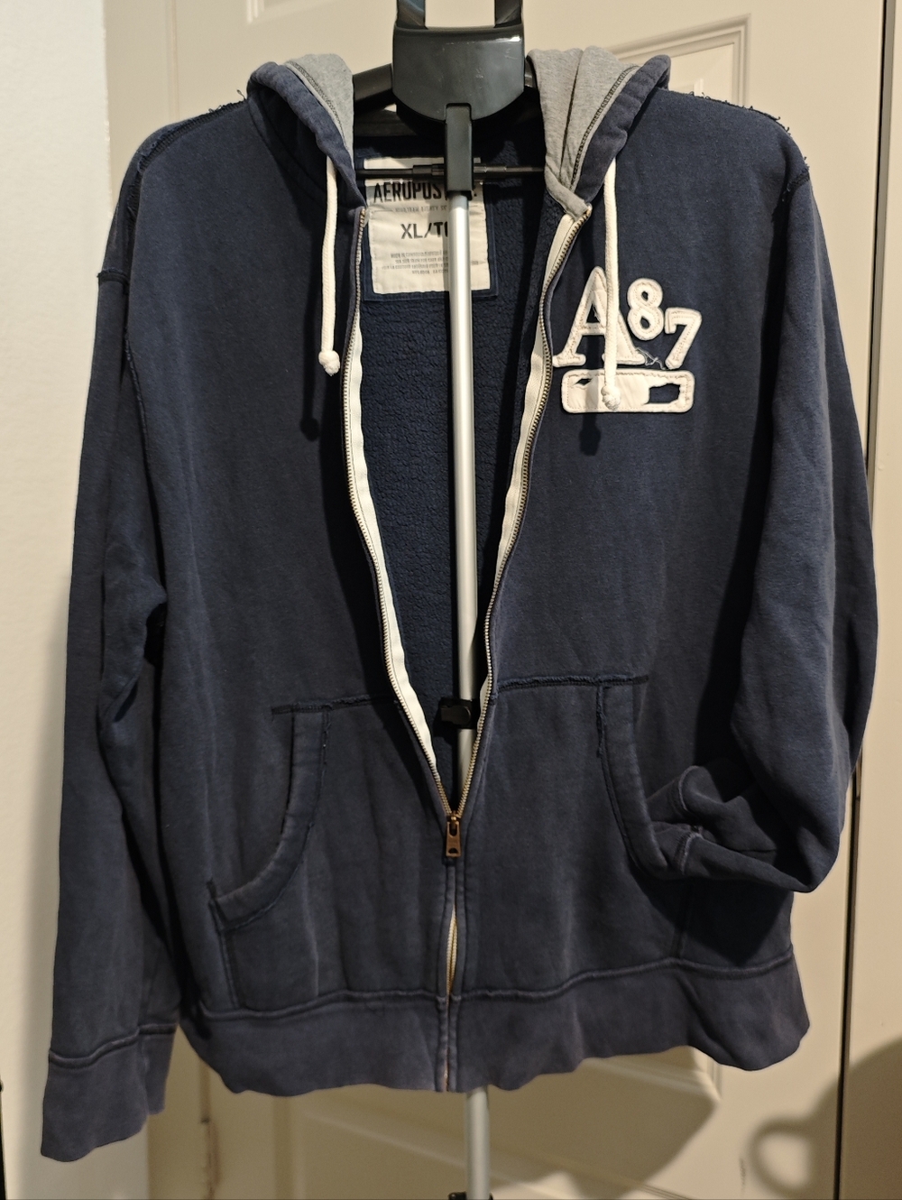 Aeropostale Men's Long-Sleeve Full Zip Hoodie Blue Size XL